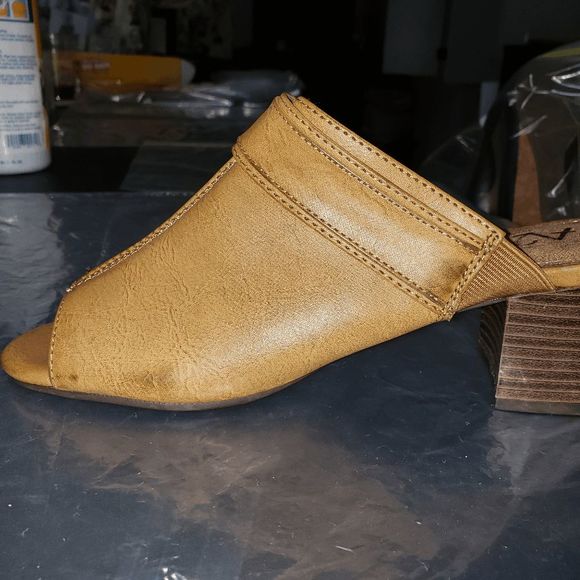 Sh162 Aerosole Taupe A2 Heel Rest Slide on Sandal 7.5 - Picture 9 of 9